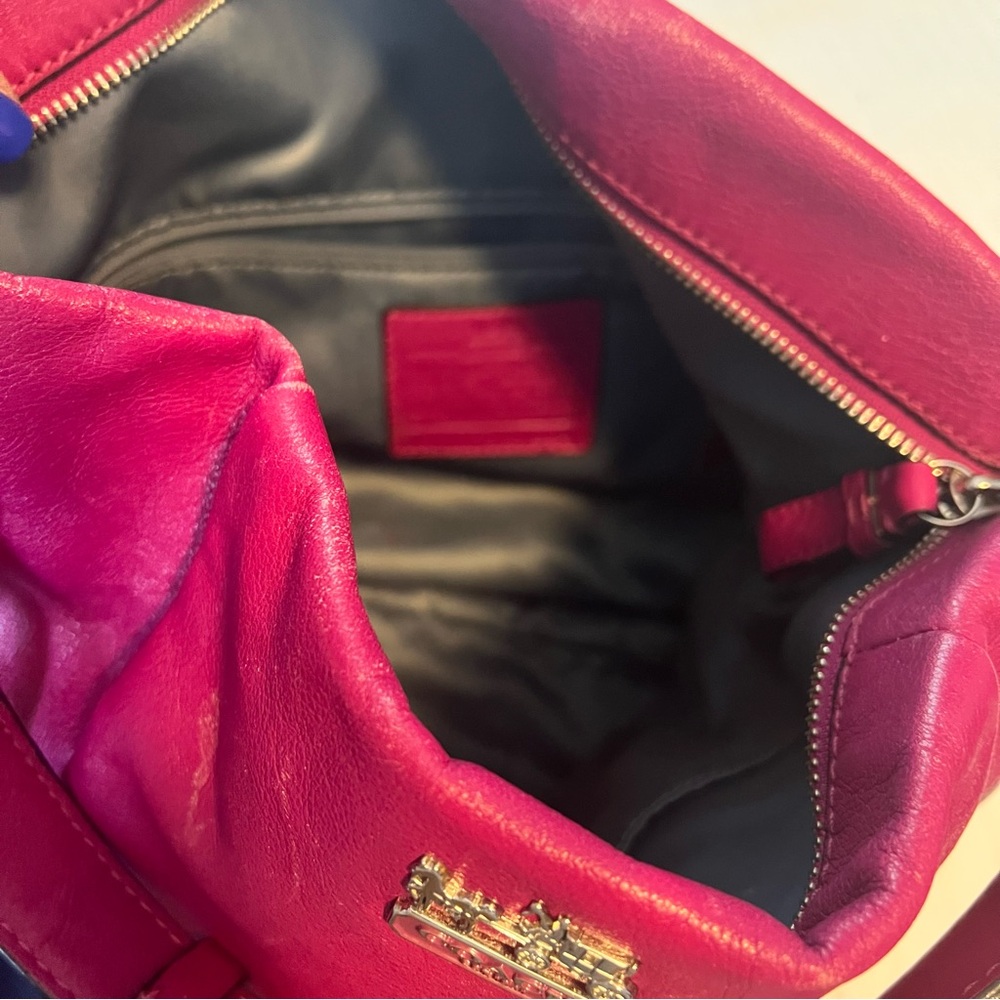 Coach Vibrant Pink Leather Shoulder Bag